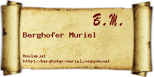Berghofer Muriel névjegykártya